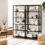 Display Shelf 5 Tier Bookshelf Storage Rack Natural & Black