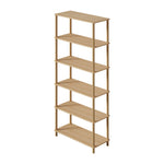 Display Shelf 5 Tier Bookshelf Storage Rack Natural & Black