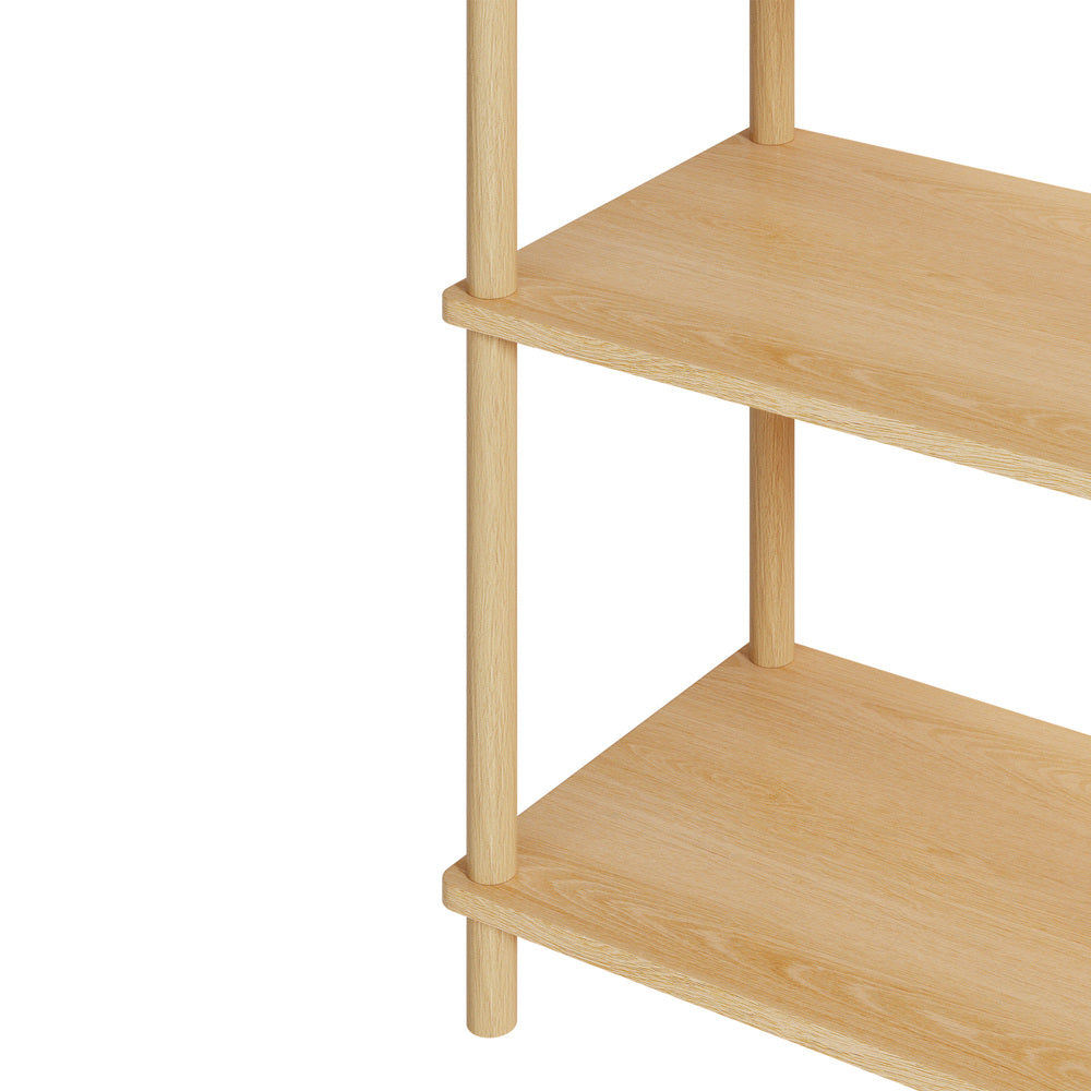 Display Shelf 5 Tier Bookshelf Storage Rack Natural & Black
