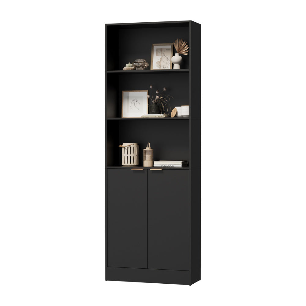Tall Bookcase Display Shelf Black 60x23.7x172cm
