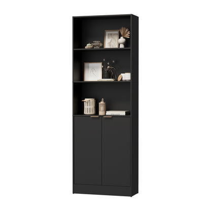 Tall Bookcase Display Shelf Black 60x23.7x172cm