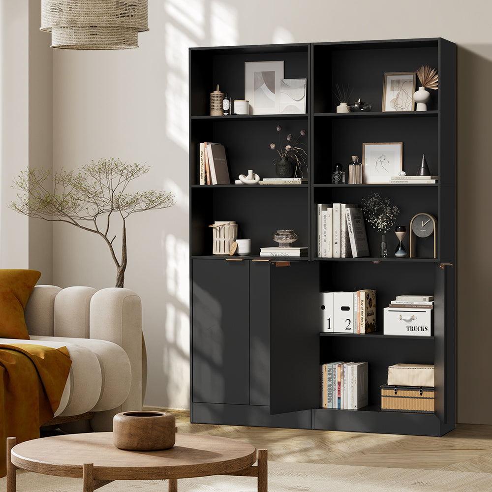 Tall Bookcase Display Shelf Black 60x23.7x172cm