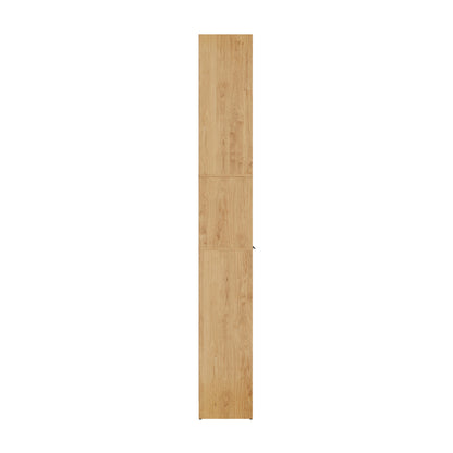 Tall Bookcase Display Shelf 2 Door Adjustable Cabinet