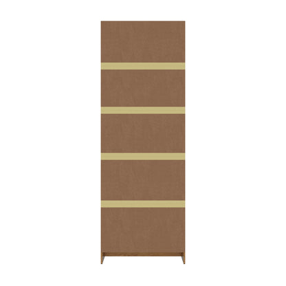 Tall Bookcase Display Shelf 2 Door Adjustable Cabinet