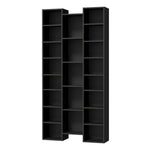 Bookshelf Display Storage Rack for CD DVD Media Organizer Black Natural & White