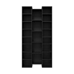 Bookshelf Display Storage Rack for CD DVD Media Organizer Black Natural & White