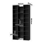 Bookshelf Display Storage Rack for CD DVD Media Organizer Black Natural & White