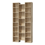 Bookshelf Display Storage Rack for CD DVD Media Organizer Black Natural & White