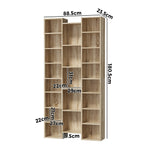 Bookshelf Display Storage Rack for CD DVD Media Organizer Black Natural & White