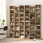 Bookshelf Display Storage Rack for CD DVD Media Organizer Black Natural & White