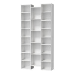 Bookshelf Display Storage Rack for CD DVD Media Organizer Black Natural & White