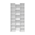 Bookshelf Display Storage Rack for CD DVD Media Organizer Black Natural & White