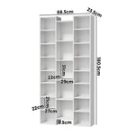 Bookshelf Display Storage Rack for CD DVD Media Organizer Black Natural & White