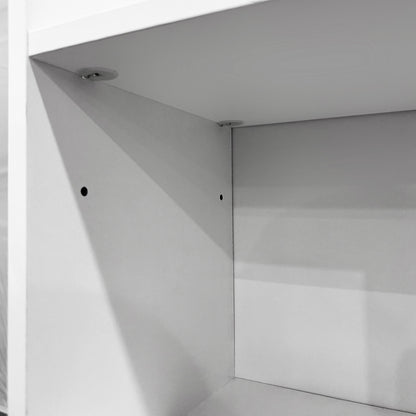 Bookshelf Display Storage Rack for CD DVD Media Organizer Black Natural & White