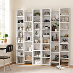 Bookshelf Display Storage Rack for CD DVD Media Organizer Black Natural & White