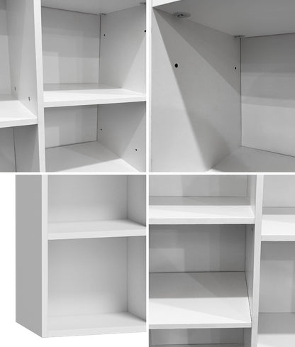 Bookshelf Display Storage Rack for CD DVD Media Organizer Black Natural & White