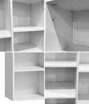 Bookshelf Display Storage Rack for CD DVD Media Organizer Black Natural & White