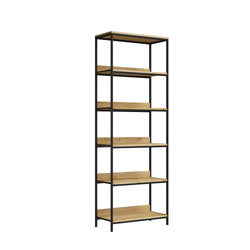 Display Shelf 5 Tier Storage Shelves Black&Natural