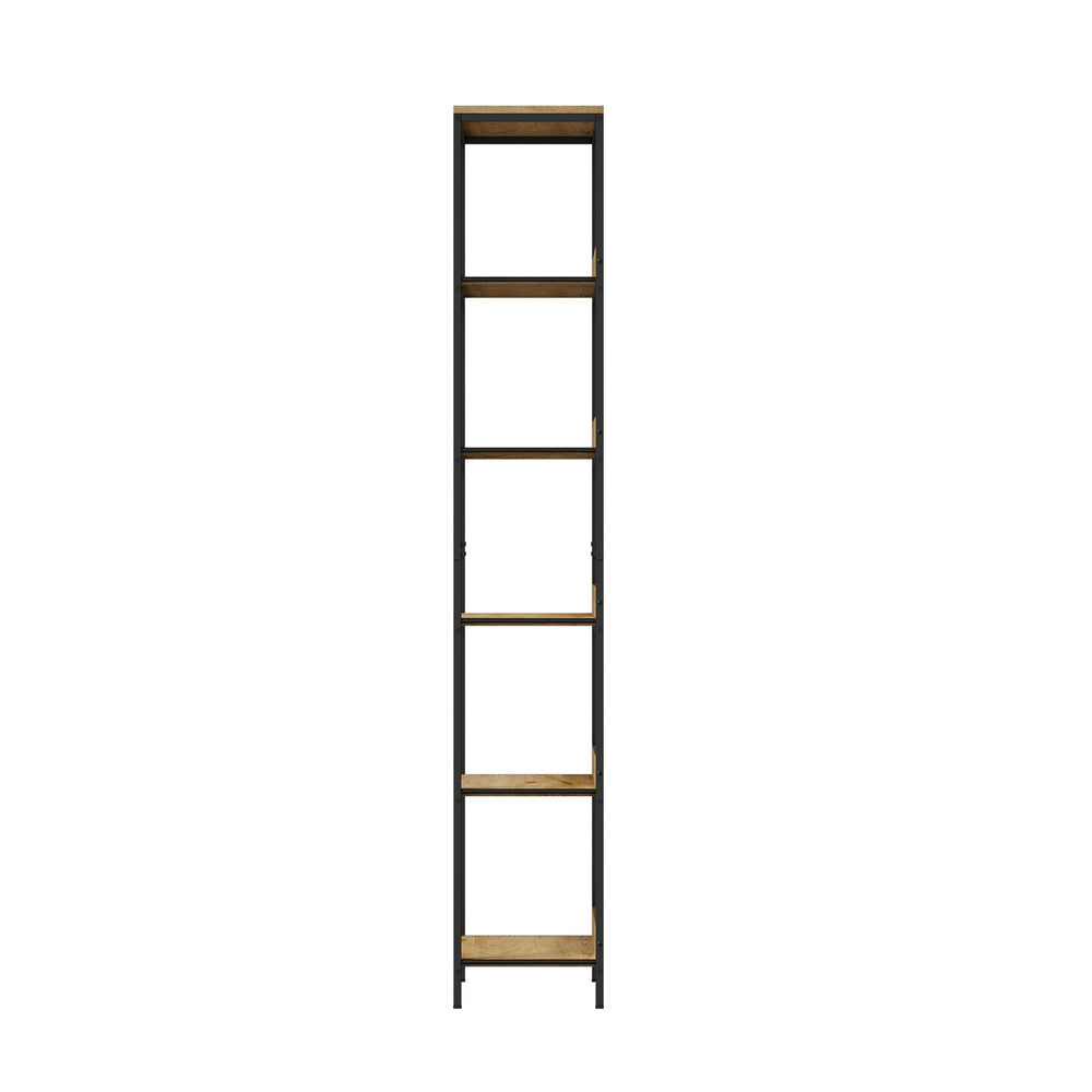 Display Shelf 5 Tier Storage Shelves Black&Walnut
