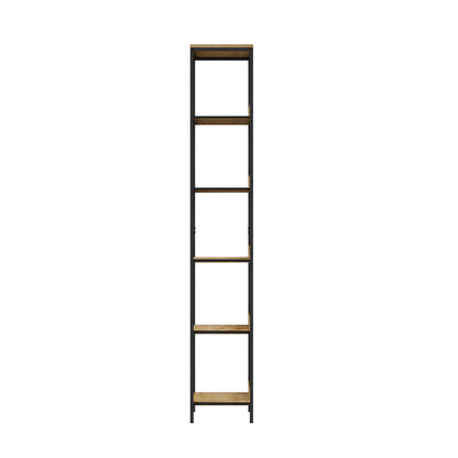 Display Shelf 5 Tier Storage Shelves Black&Walnut