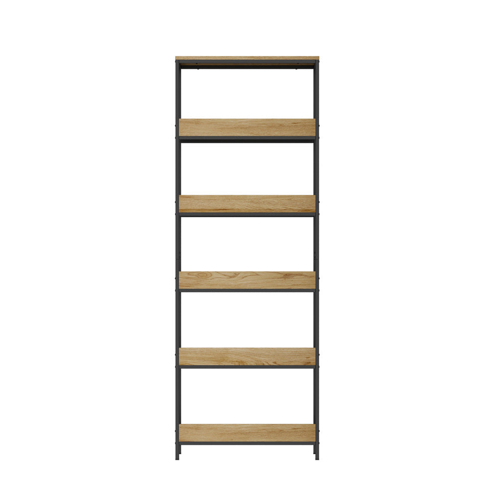 Display Shelf 5 Tier Storage Shelves Black&Walnut