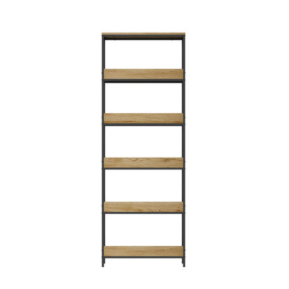 Display Shelf 5 Tier Storage Shelves Black&Walnut