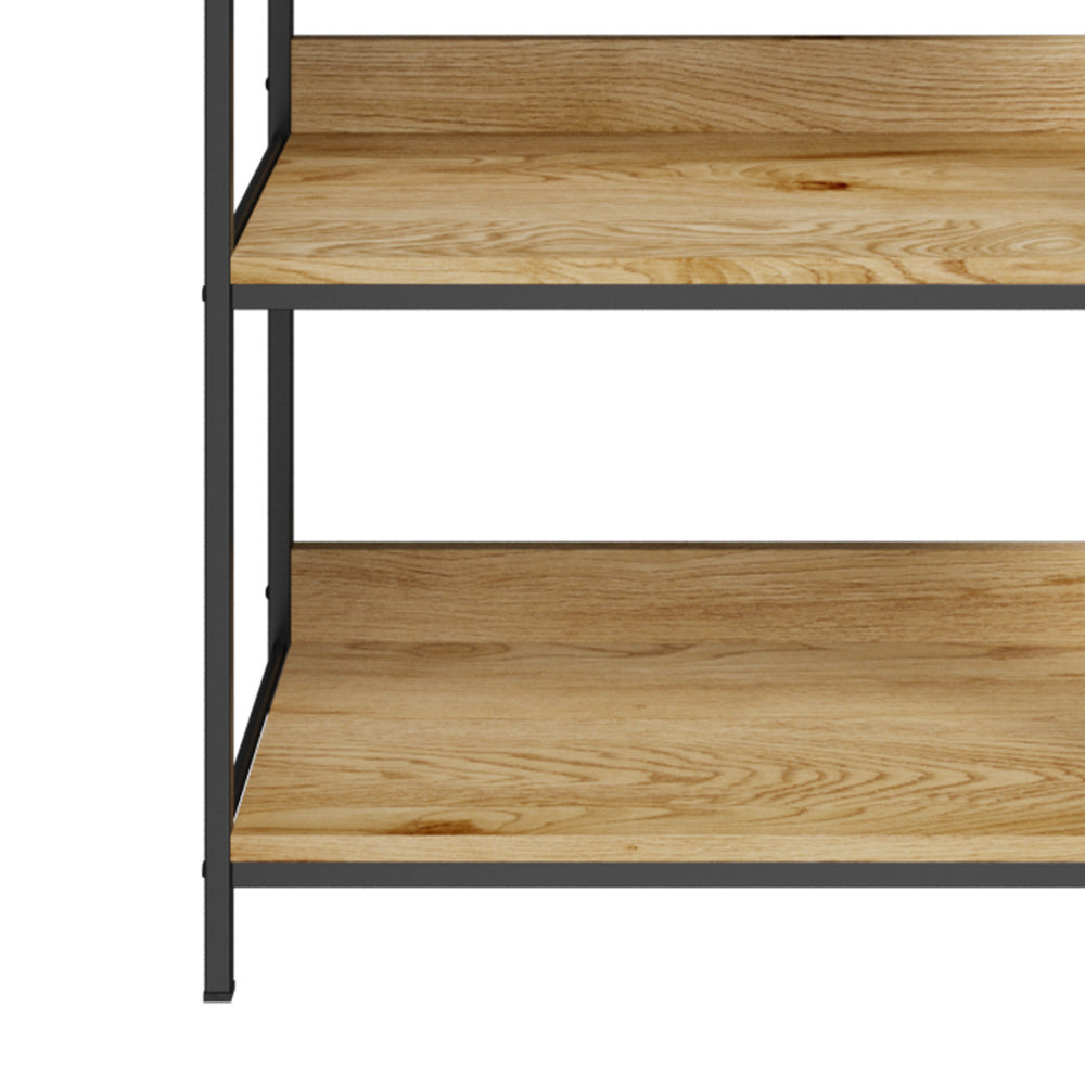 Display Shelf 5 Tier Storage Shelves Black&Walnut