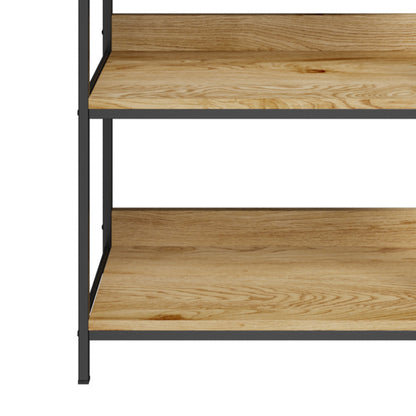 Display Shelf 5 Tier Storage Shelves Black&Walnut