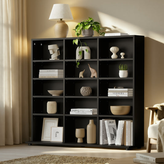 Bookshelf Display Shelf Bookcase CD Media Storage Rack