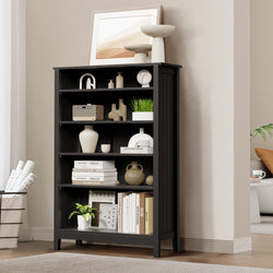 Bookshelf Bookcase Display Shelf 5-Tier Storage Cabinet Black