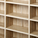 Media Storage Bookshelf Wooden Bookcase 36-Shelf Natural 95x24x194.5cm