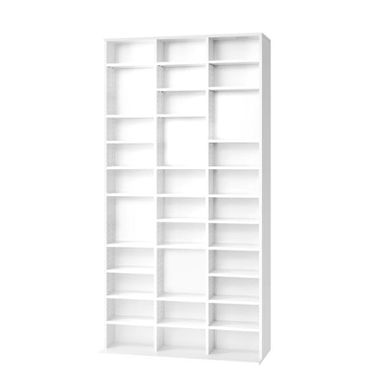 Bookshelf Display Shelf Bookcase CD DVD Media Storage Stand White