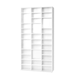 Bookshelf Display Shelf Bookcase CD DVD Media Storage Stand White