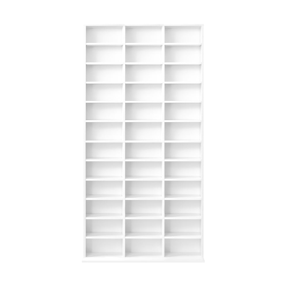 Bookshelf Display Shelf Bookcase CD DVD Media Storage Stand White