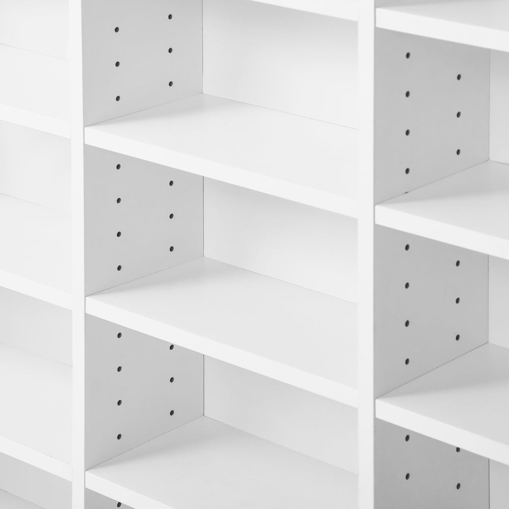 Bookshelf Display Shelf Bookcase CD DVD Media Storage Stand White