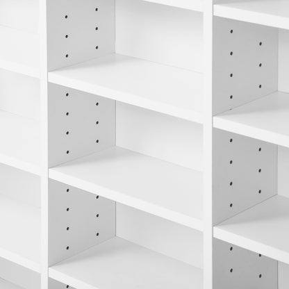 Bookshelf Display Shelf Bookcase CD DVD Media Storage Stand White