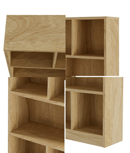 Bookshelf Display Shelves Storage Organizer Black/White/Natural