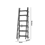 Corner Ladder Shelf 6-Tier Display Rack Black