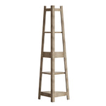 Corner Ladder Shelf 5 Tier Display Stand Bookshelf Natural