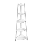 Corner Ladder Shelf 5-Tier Display Shelf Black