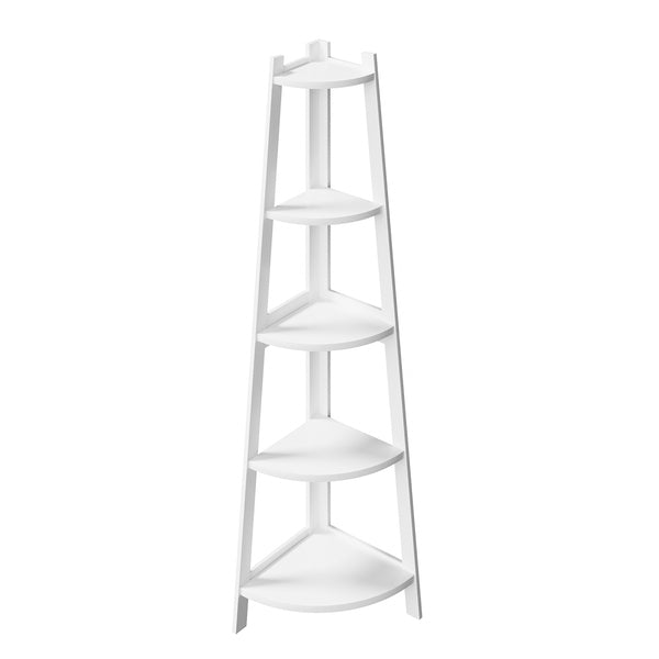  Corner Ladder Shelf 5-Tier Display Shelf Black