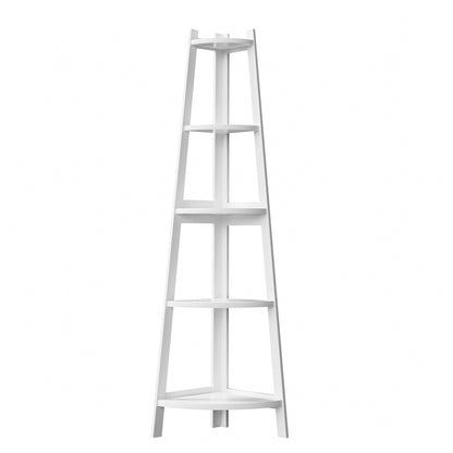 Corner Ladder Shelf 5-Tier Display Shelf Black