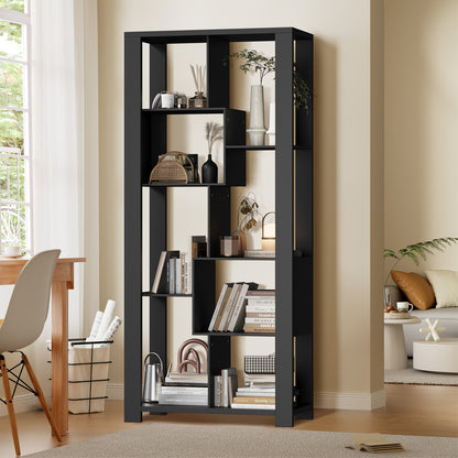 Display Shelf Open Multi-tier Shelves Black