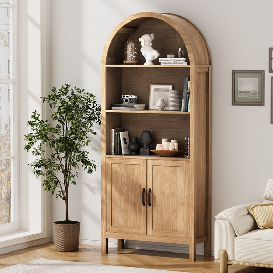 Arched Bookshelf Display Case Bookshelves Storage Cabinet