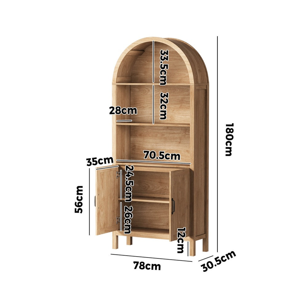 Arched Bookshelf Display Case Bookshelves Storage Cabinet
