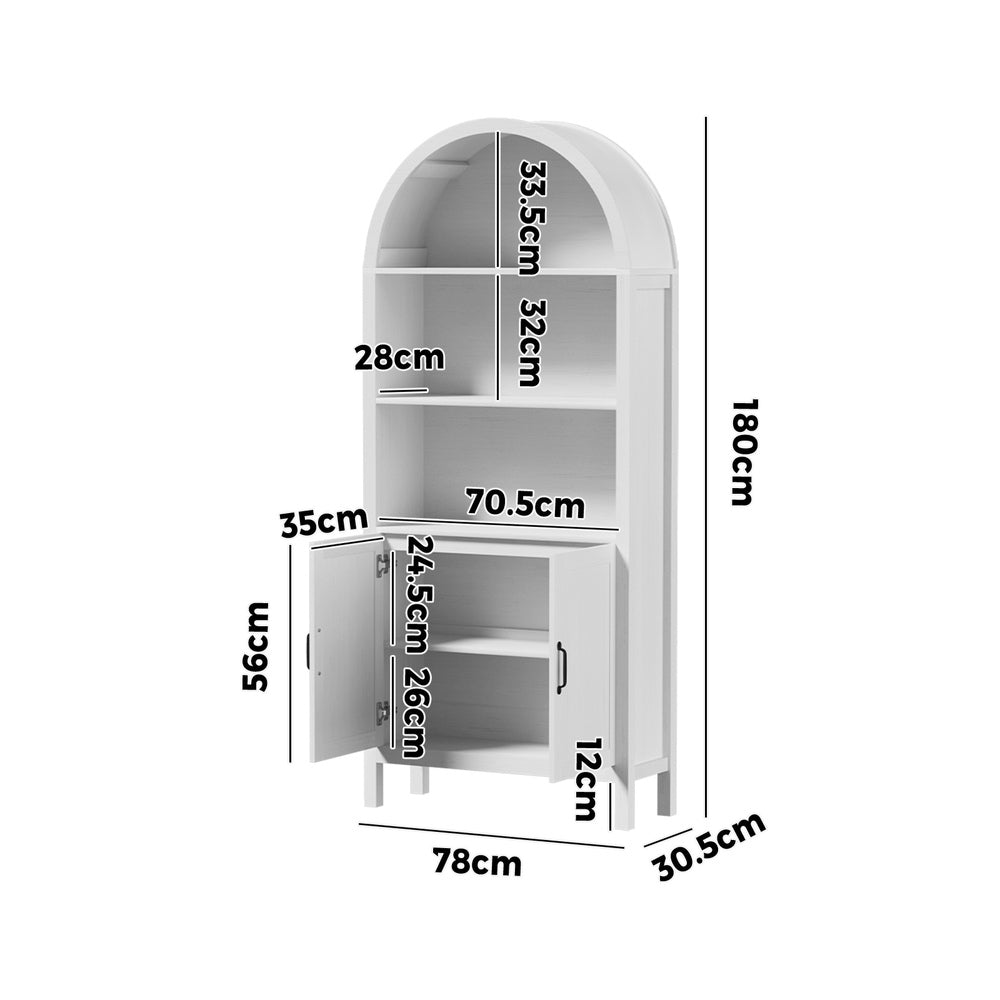 Arched Bookshelf Display Storage White | HomeAndLiving - 10