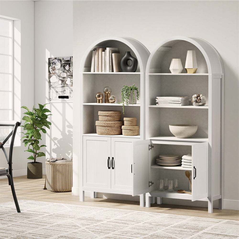 Arched Bookshelf Display Storage White | HomeAndLiving - 7