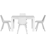 1 Dining Table and 4 Chairs Set Rectangle White