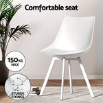 1 Dining Table and 4 Chairs Set Rectangle White