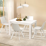 1 Dining Table and 4 Chairs Set Rectangle White